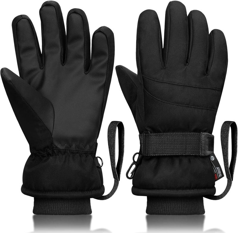 Odtmger Ski Gloves,Waterproof, Touchscreen-Compatible, Winter Warm Cotton Filled, Anti-Loss Rope for Parent Child - Image 1